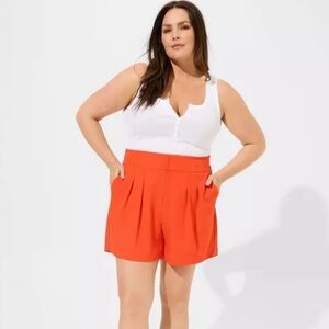 ✨Torrid Crepe Wide Leg Shorts Plus Size 16 Orange